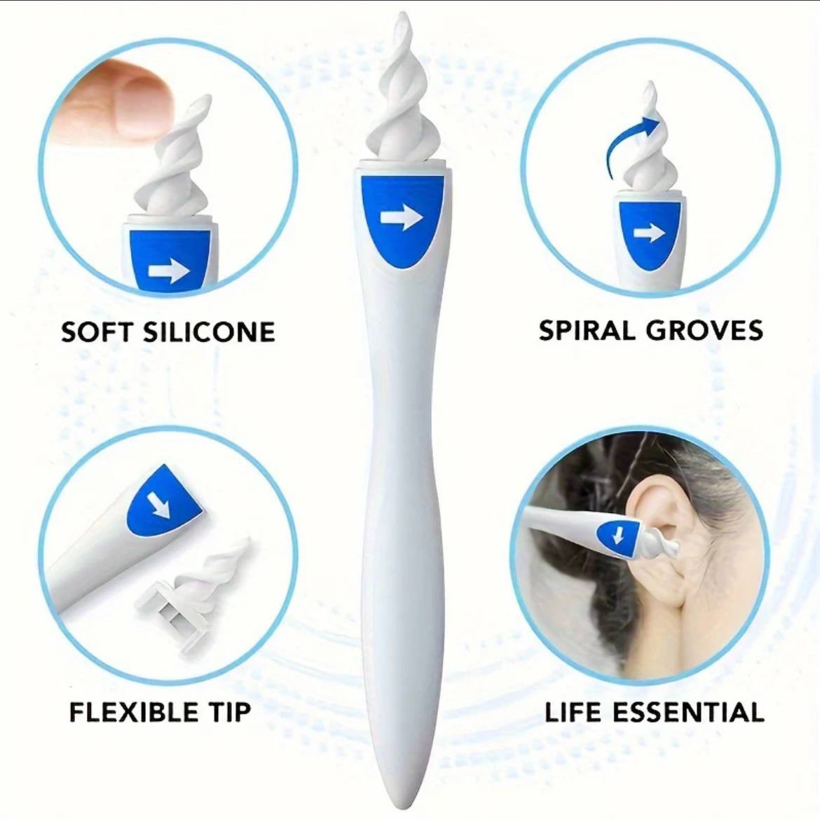 Smart Swab Silicon Easy Earwax Removal with 16 Replacement Disposable Soft Tips/Ear Wax Cleaner