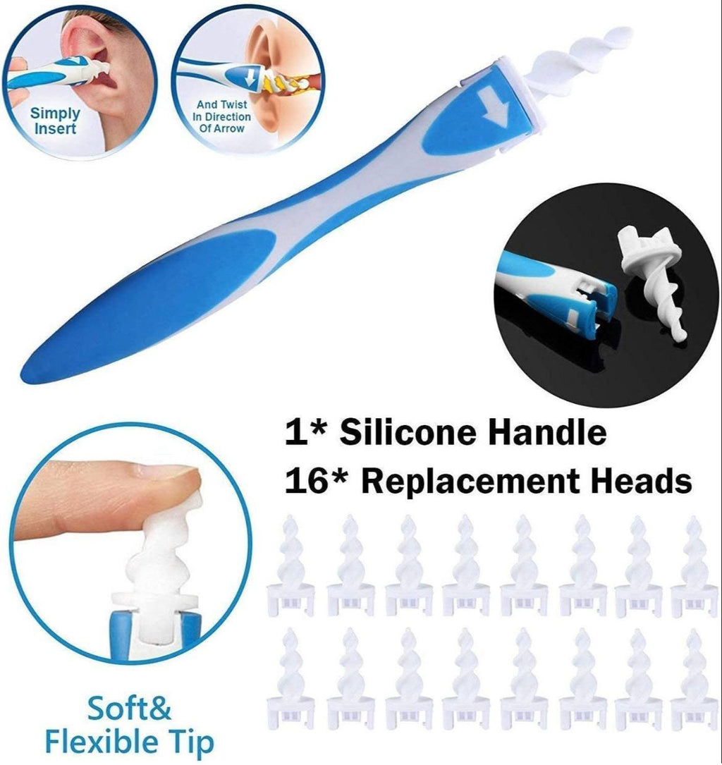 Smart Swab Silicon Easy Earwax Removal with 16 Replacement Disposable Soft Tips/Ear Wax Cleaner